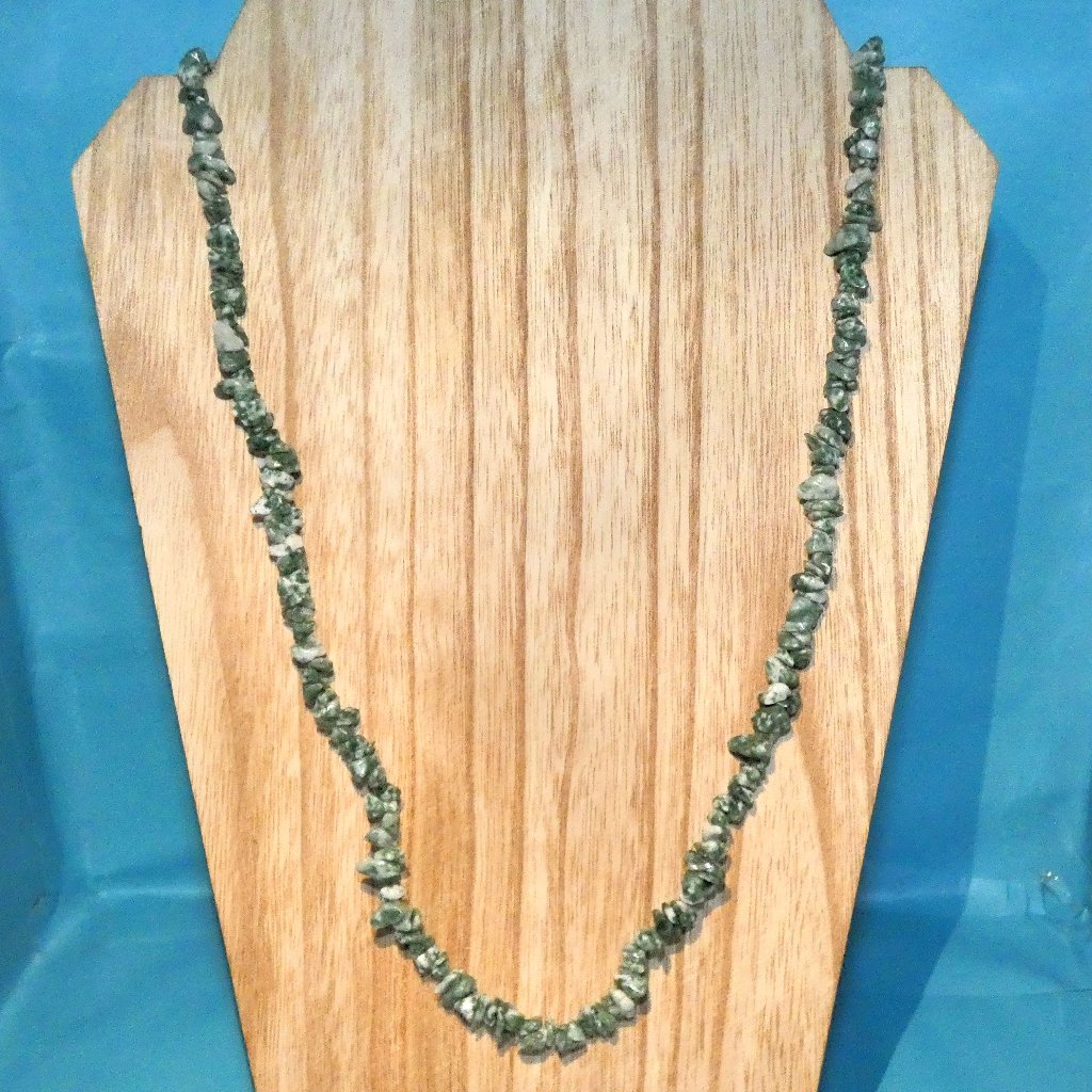 Vintage Signed Teng Yue Tree Agate Necklace Natural Stone Chips Irregular